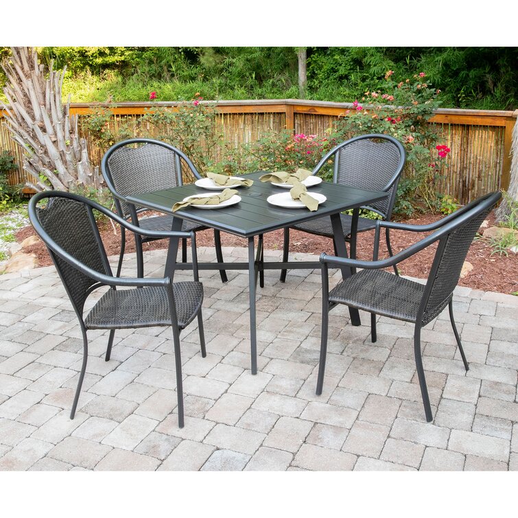 Bearden 4 Person Square Outdoor Dining Set with Cushions